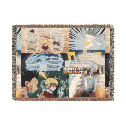 NEW HunterXHunter Woven Blanket "Nen Collage"