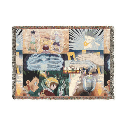 NEW HunterXHunter Woven Blanket "Nen Collage"